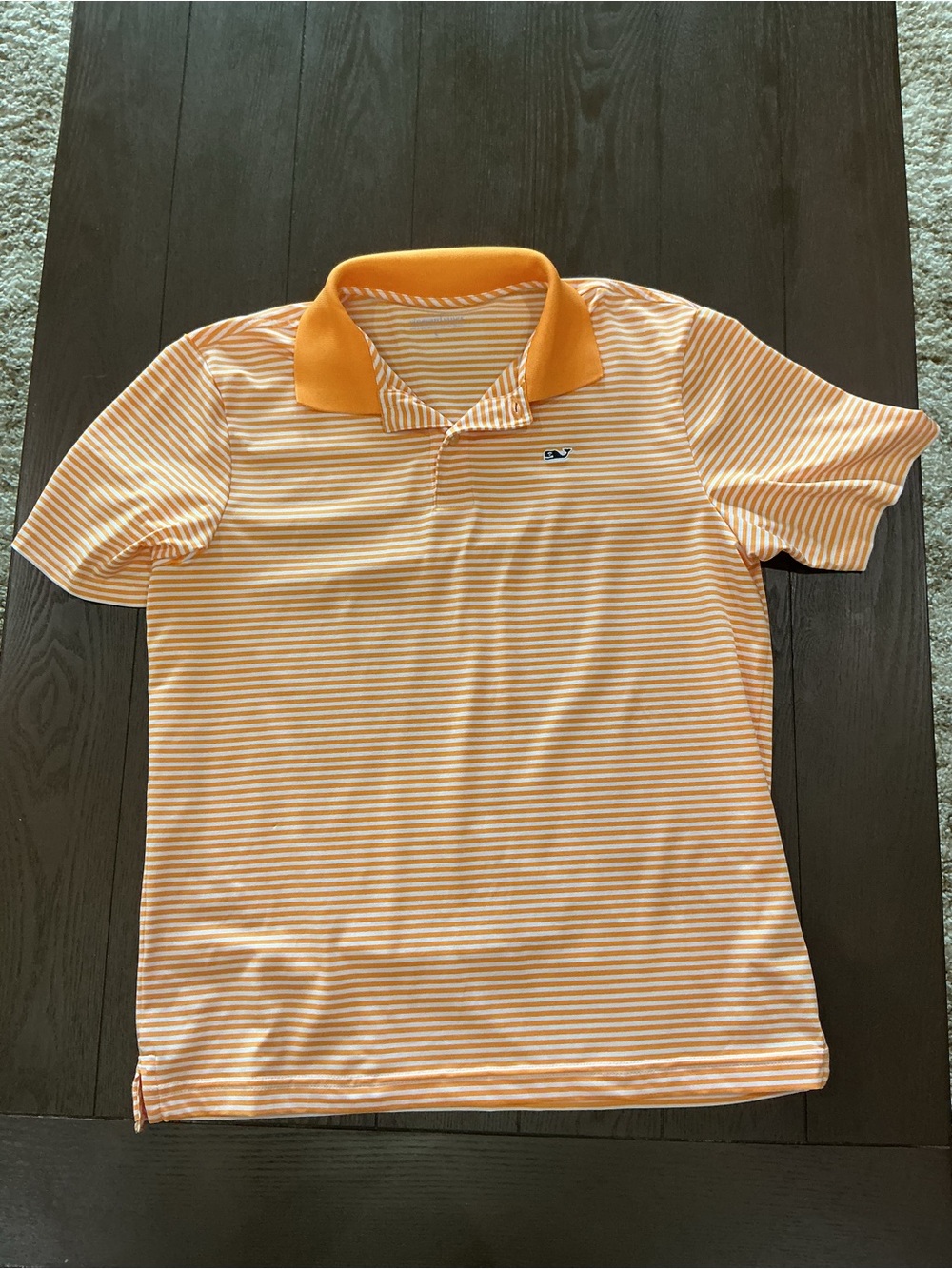 Boys Vineyard Vines Striped Orange & White Polo